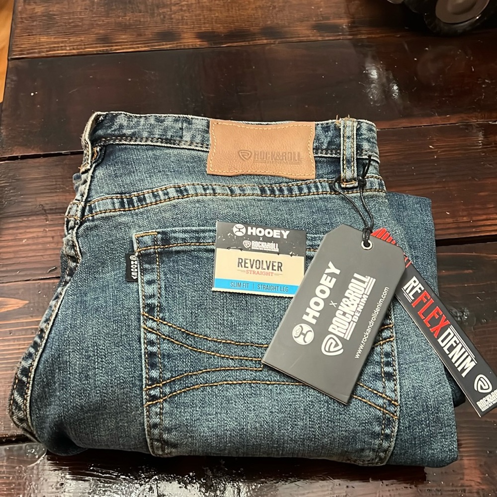 BRAND NEW NWT HOOEY X Rock&Roll men’s jeans, size 35X30